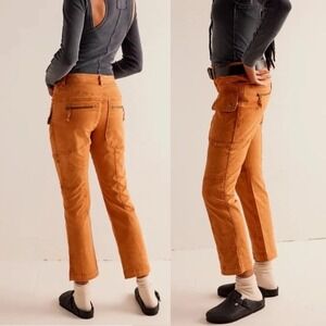 Free People Hot In It Moto Pants We The Free Low Slung Pocket Caramel Cafe NWOT